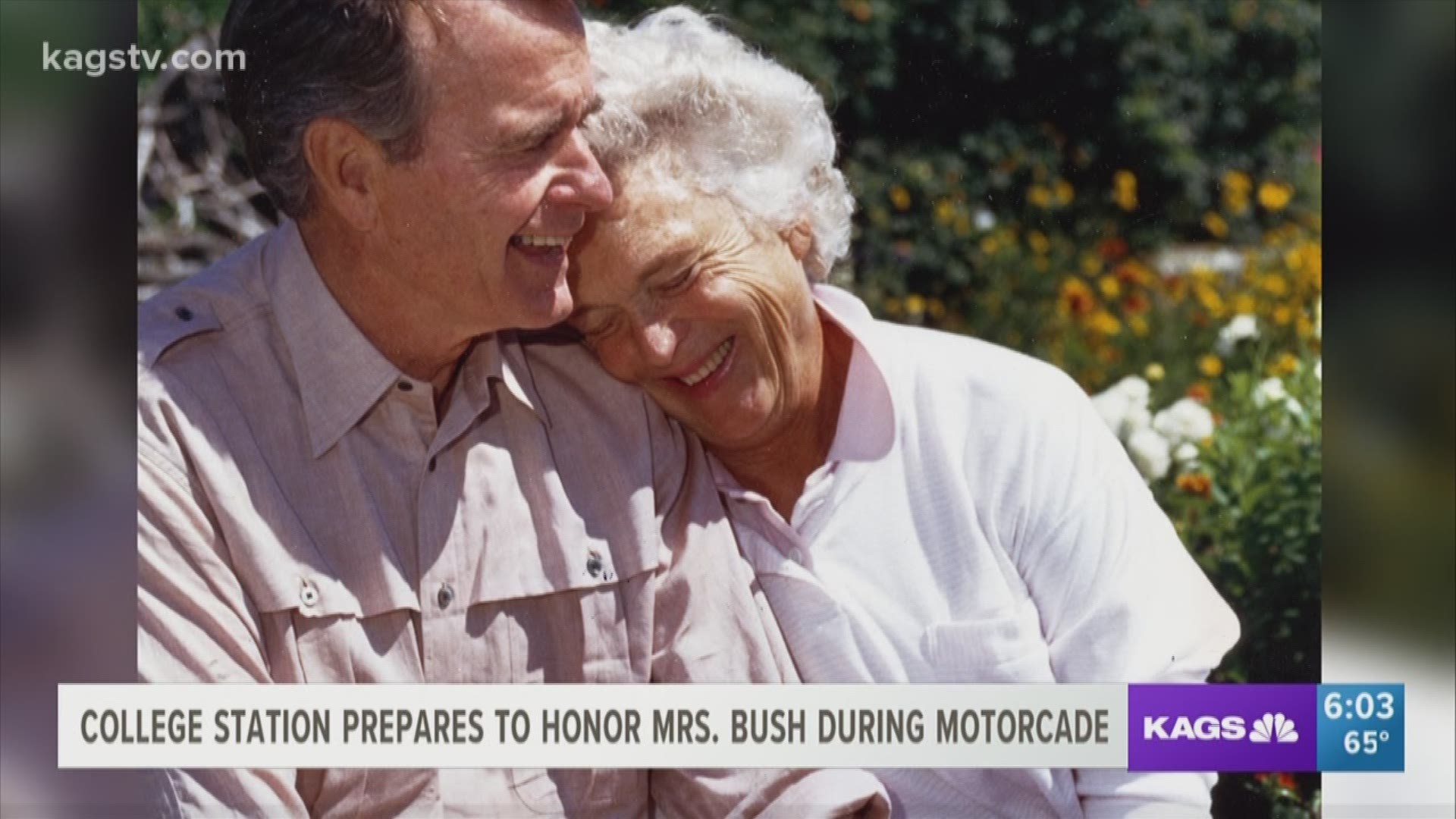 The motorcade honoring Barbara Bush will come into College Station on Saturday afternoon.