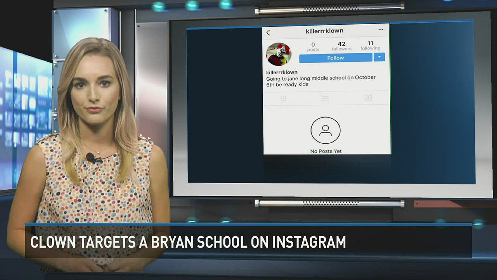 Someone used social media to post a clown threat against Jane Long Middle School in Bryan ISD.
