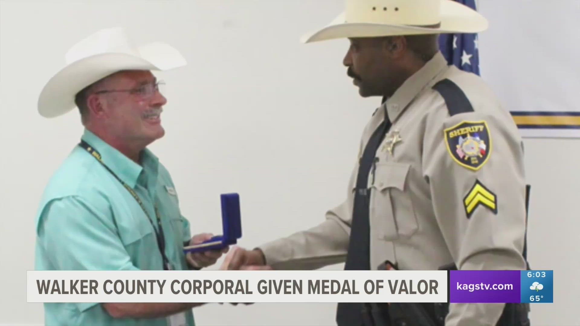 On Feb. 24, Corporal Sylvester Glaze assisted in a rescue from a residence on fire in Walker County. He was awarded the Medal of Valor for his efforts on April 19.