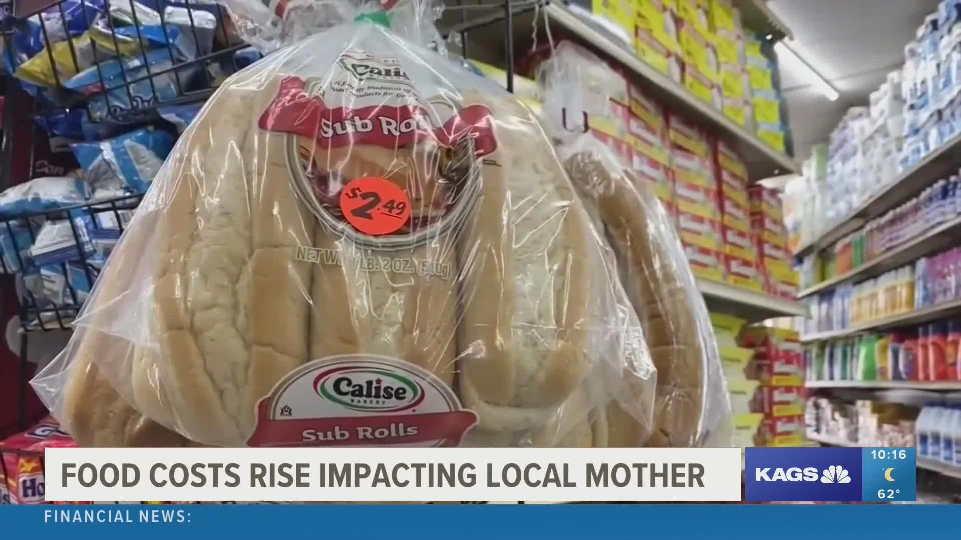 Soaring grocery bills at the supermarket are grounding budgets across the U.S. One Bryan mother spoke to KAGS about how it's affecting her family like many others.