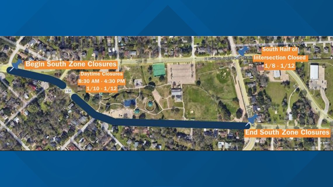 TxDOT to close lanes in Bryan on Jan. 8 - Vimarsana News