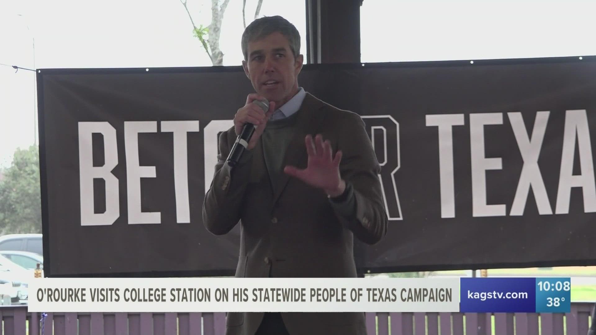 O'Rourke visited College Station as part of his Statewide People of Texas Campaign.