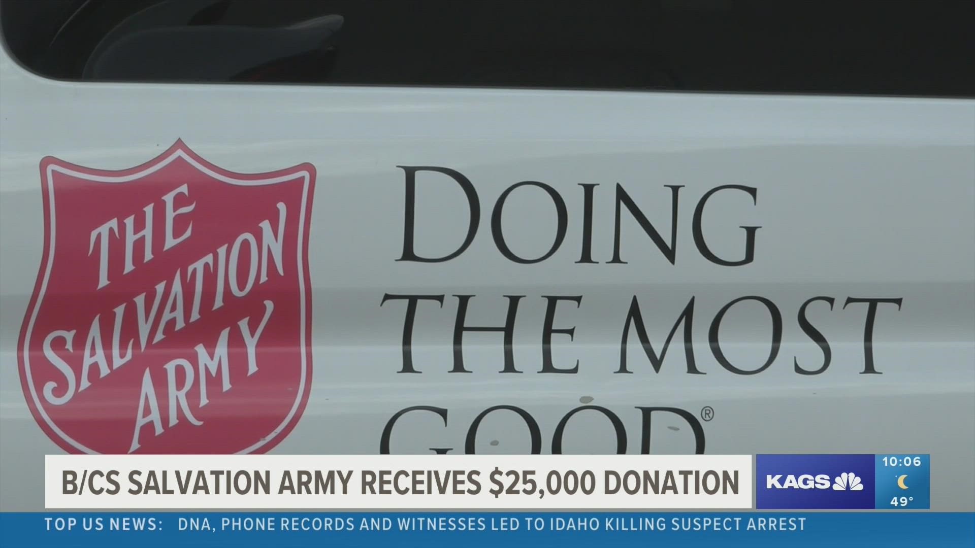 The Salvation Army Bryan-College Station is starting 2023 in a big way thanks to a huge donation from ATMOS Energy Corporation.