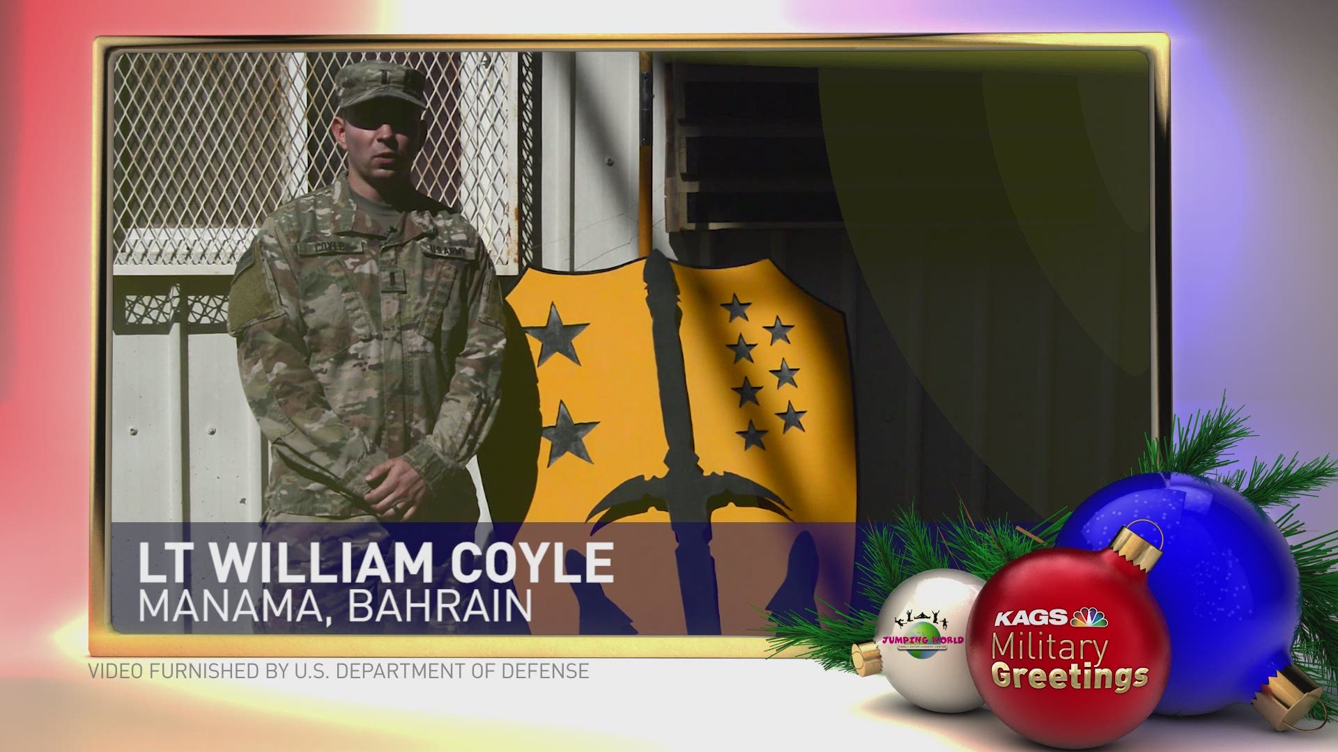 Jumping World presents Military greetings from MAJ Nathan Perry and LT William Coyle
