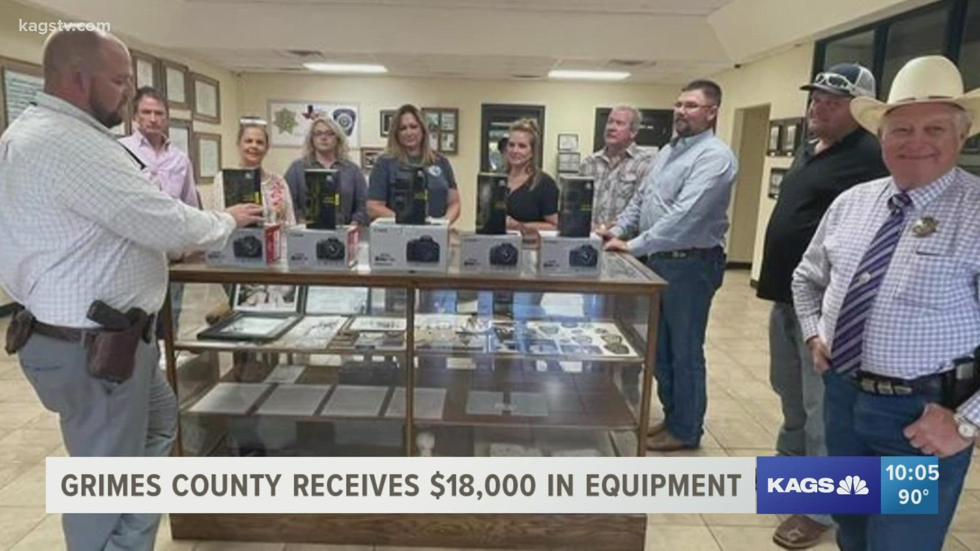 The Grimes True Blue Foundation donated $18,000 worth of equipment to the department