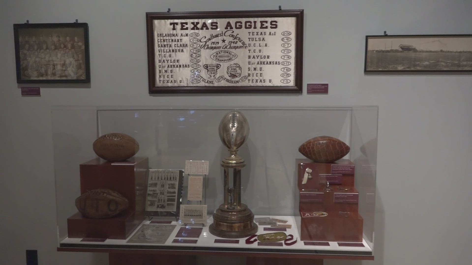 The exhibit explores the development of TAMU's football program.