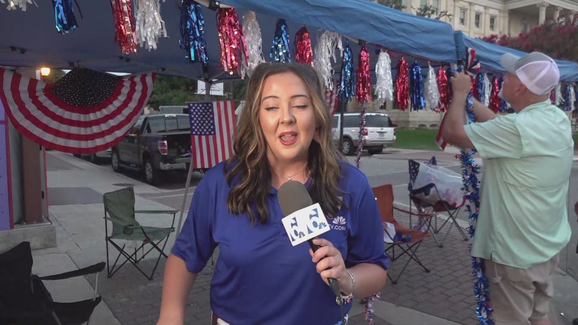 Central Texas families set up early before the 4th of July parade even begins.