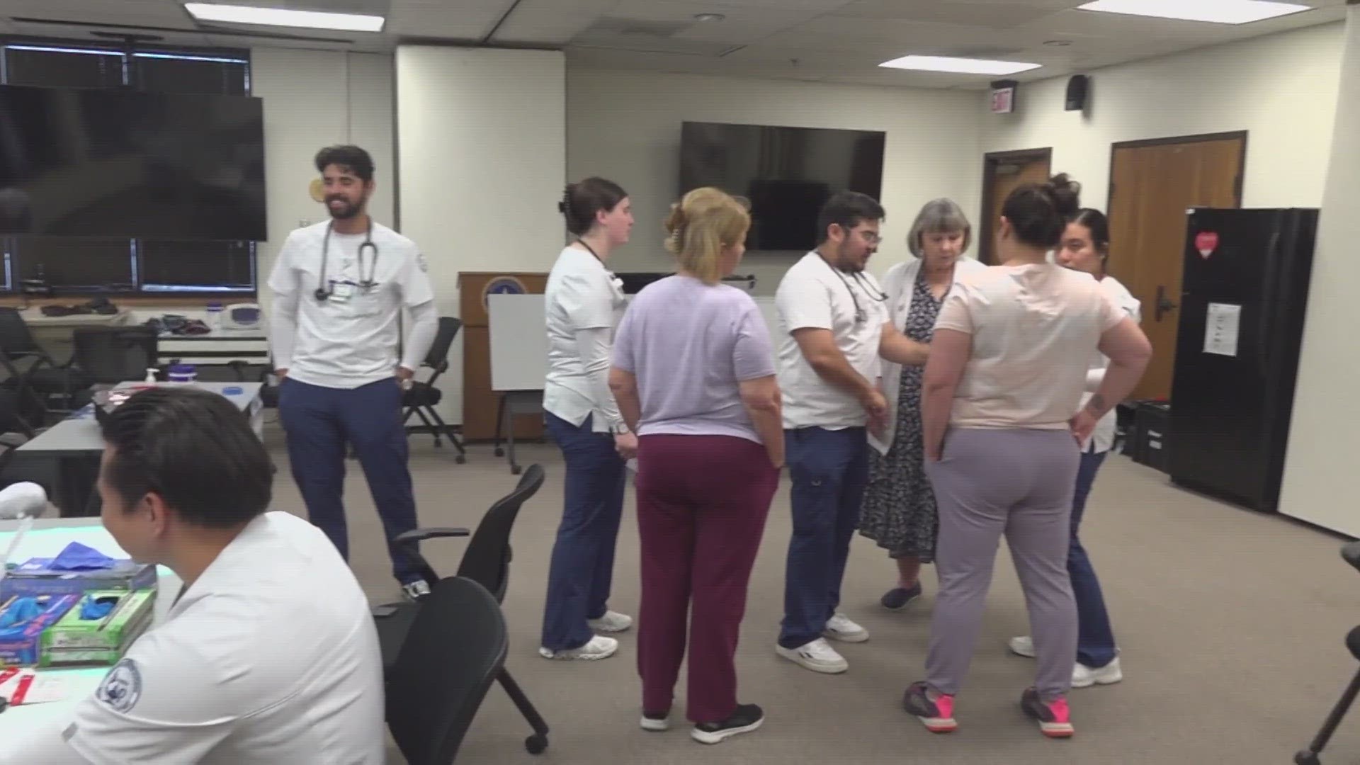 Blinn nursing students held a free health clinic at the Brazos County Health Department for those in need of screenings.