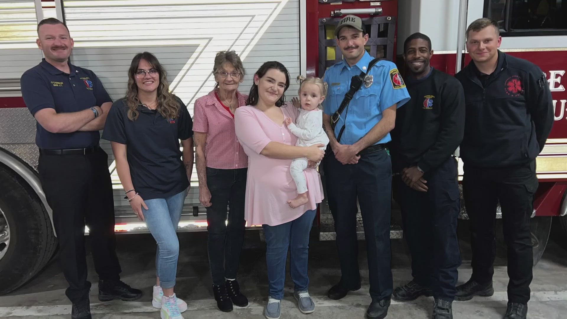 Dovie Smith went into labor with twins unexpectedly at home. First responders came to aid in delivery and life-saving measures of the first baby girl.