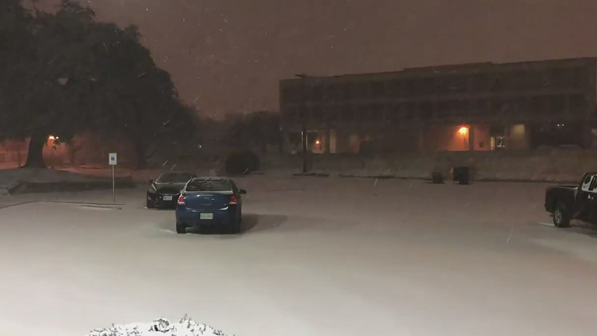 Video of snowfall in Temple, Texas overnight Sunday into Monday. The area recorded about 3 inches of snow around 1:30 a.m.
Credit: Chelsea Durcholz