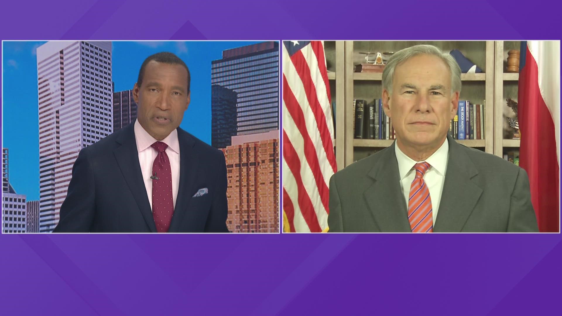 Texas Gov. Greg Abbott spoke with Len Cannon live on KHOU 11 News (7/27) on several different topics in Texas, including the Uvalde school shooting and abortion.