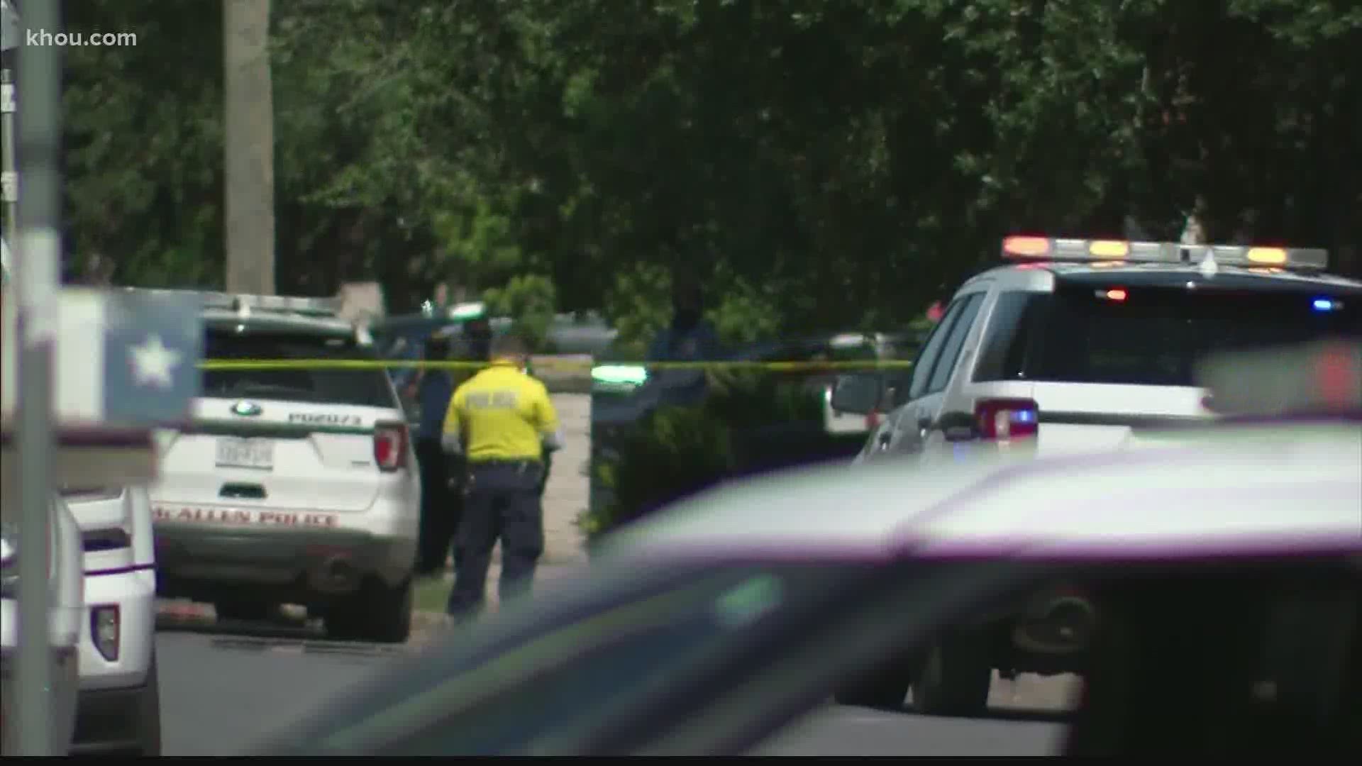 Authorities say two police officers were shot and killed Saturday in a South Texas border town after reportedly responding to a disturbance call.