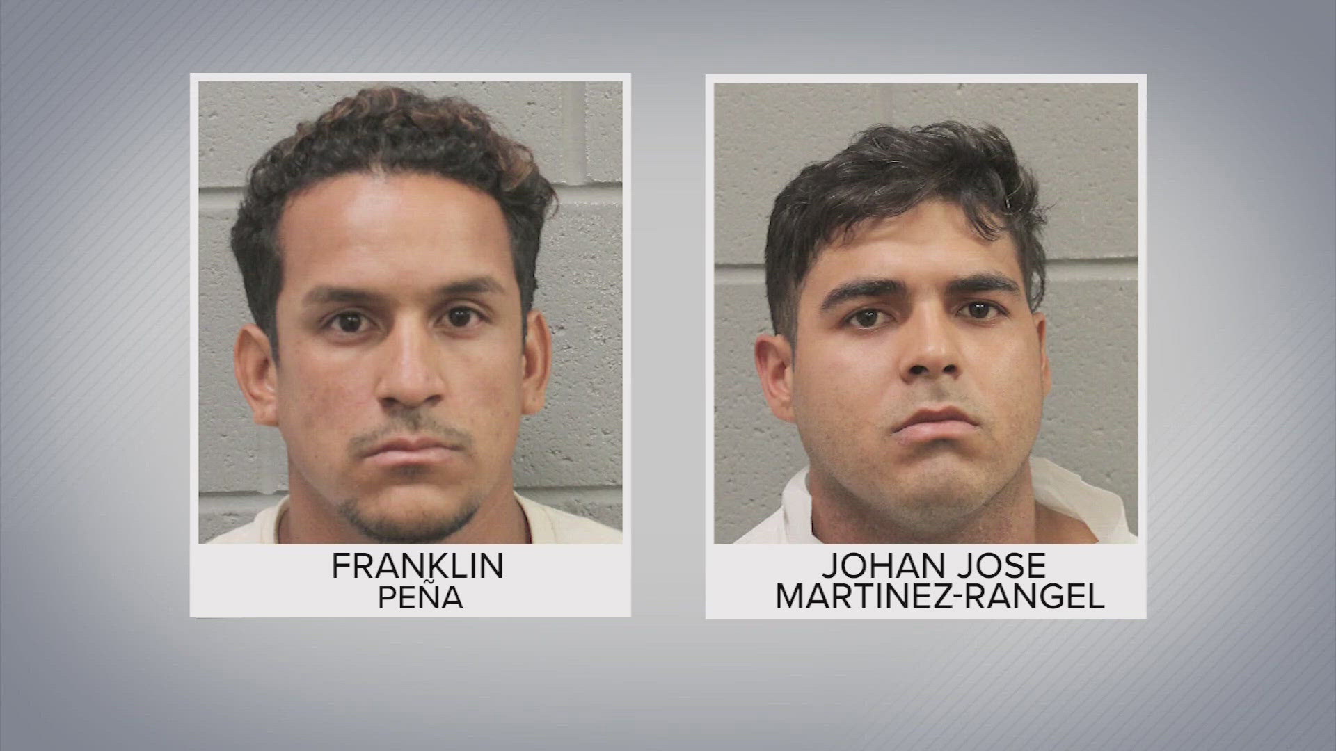 Franklin Jose Peña Ramos, 26, and Johan Jose Rangel Martinez, 21, were seen on surveillance video with the victim hours before she was found dead in a creek.