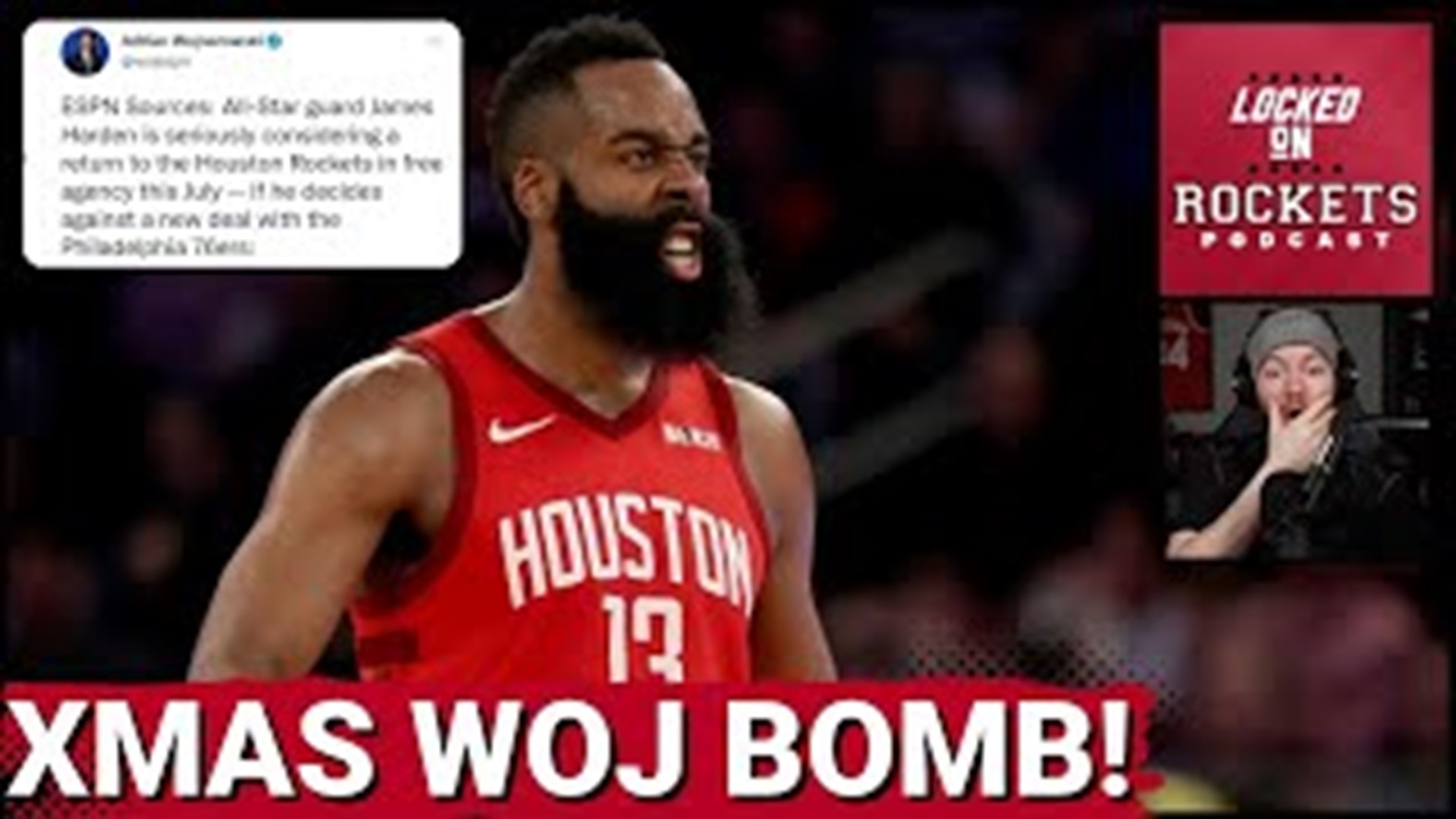 Host Jackson Gatlin discusses the holiday Woj bomb that James Harden is reportedly "seriously considering a return to the Houston Rockets in free agency..."