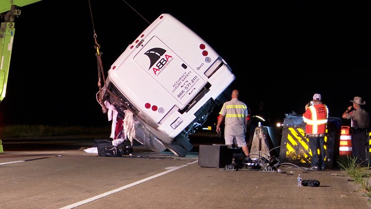 Charter bus carrying baseball team flips over in Waller County, officials say