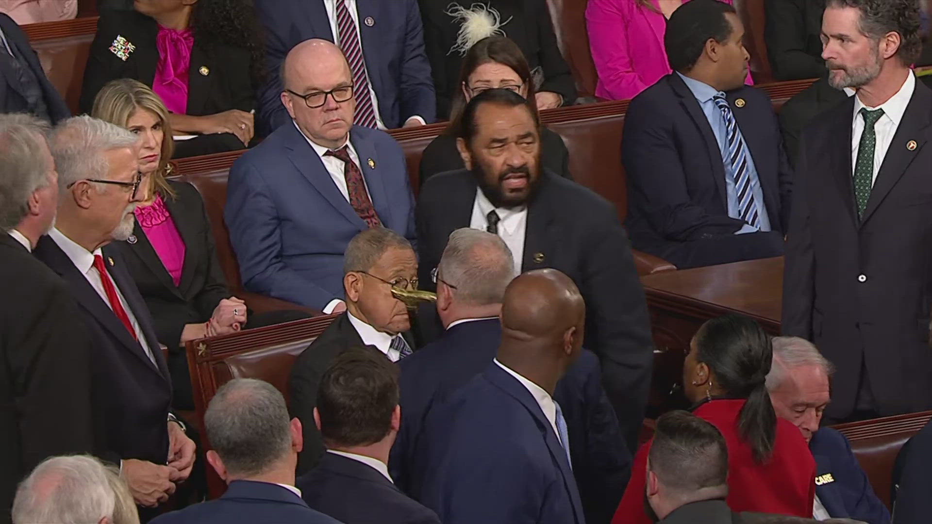 Texas Congressman Al Green removed during Trump's speech | kagstv.com