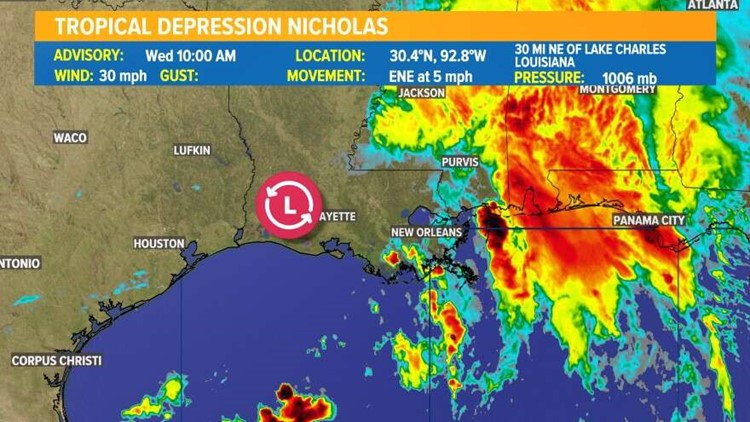Tropical update: Nicholas is now hitting Louisiana, which is still recovering from Hurricane Ida