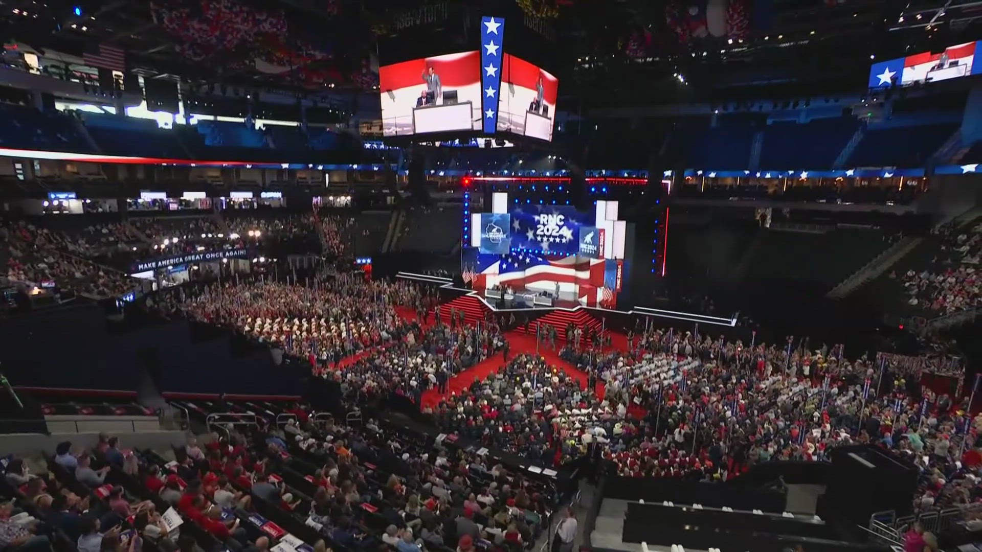 The Republican National Convention began on Monday in Milwaukee. Trump was named the party's official nominee and JD Vance was named his running mate.