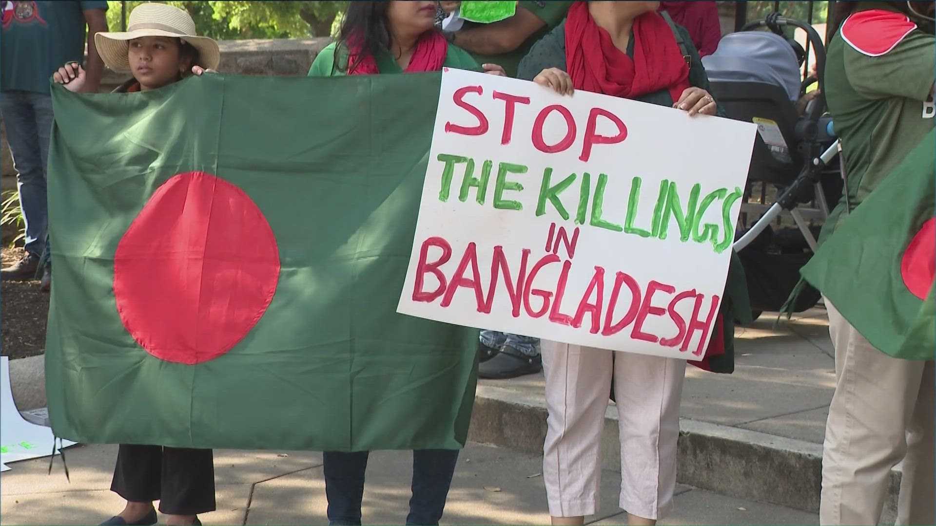 The peaceful protest was designed to highlight the civil unrest happening in Bangladesh, which has stemmed from the implementation of a new quota system.