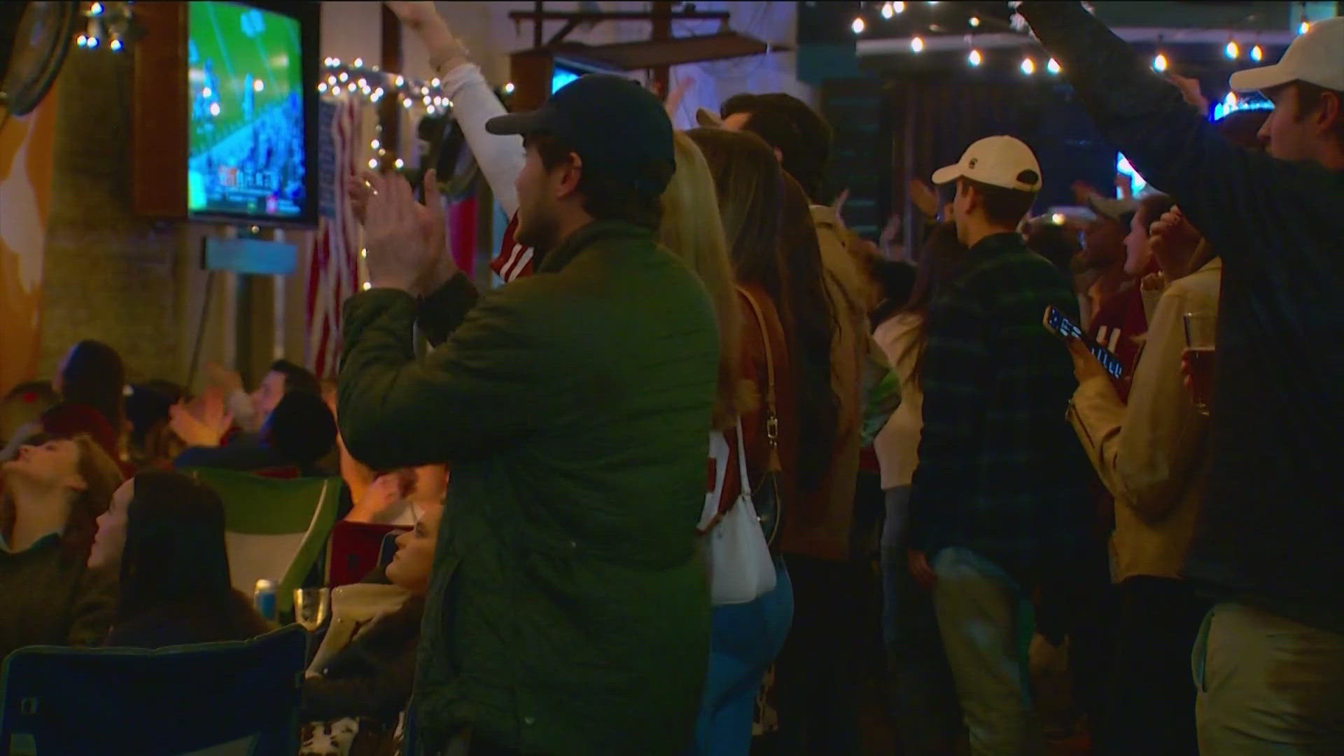 The bars in Austin were packed on Saturday night with excited fans. KVUE reports from Sixth Street downtown.