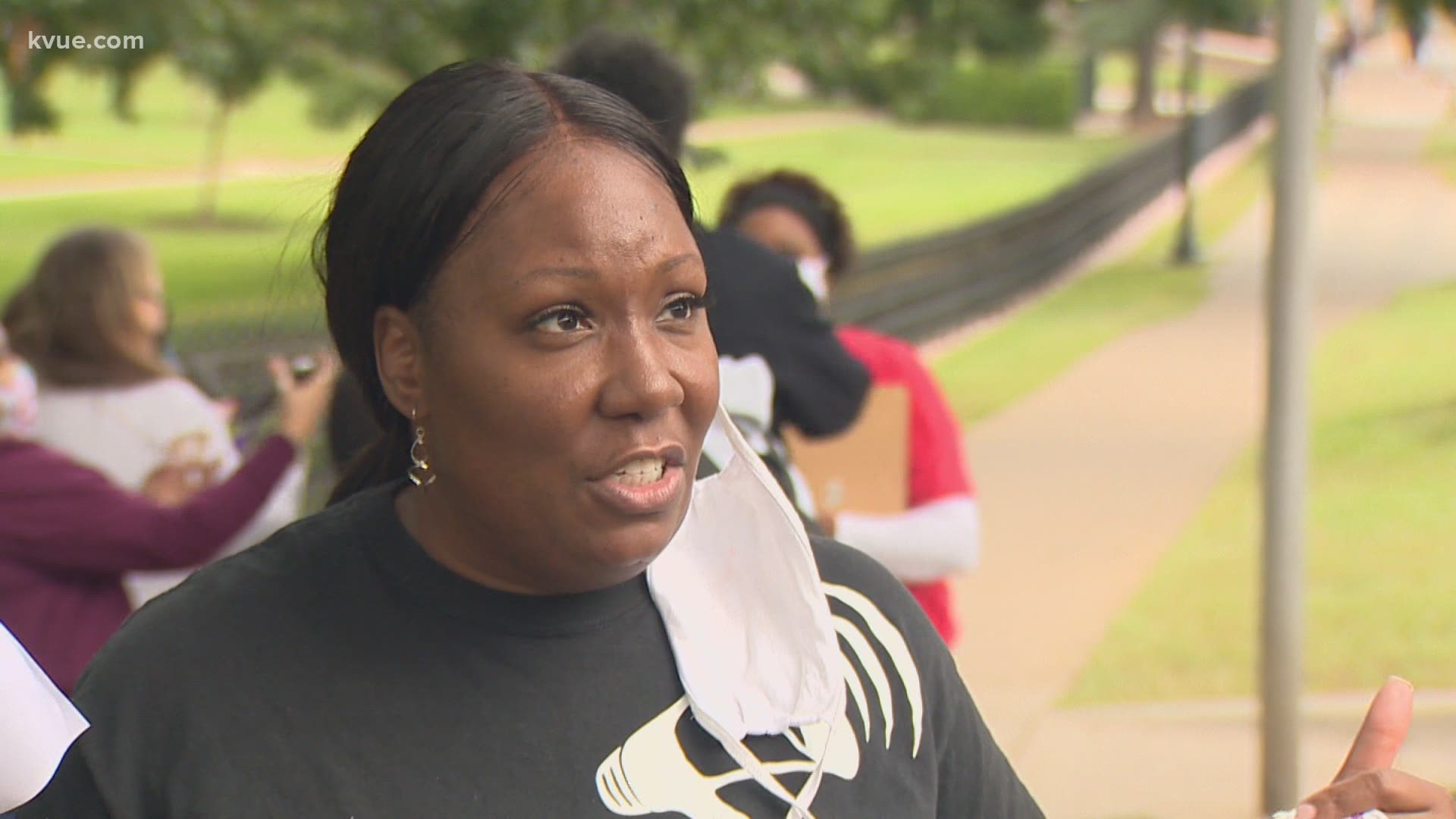 Advocates in Downtown Austin on Saturday called for safer conditions inside prisons during the COVID-19 pandemic. They held a vigil for guards who have died.