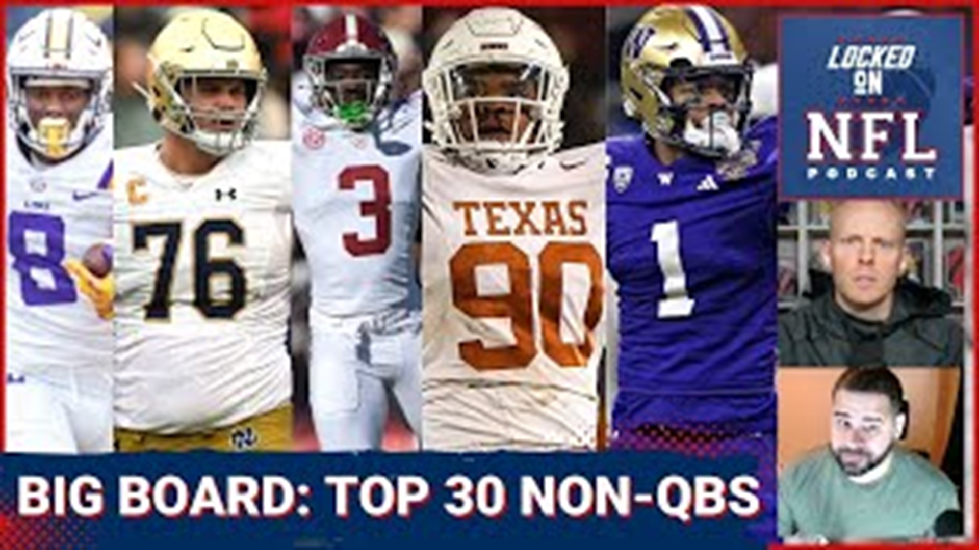 The NFL Draft is one day away, and Chris Carter and James Rapien are here to rank to the top 30 non-quarterback prospects.