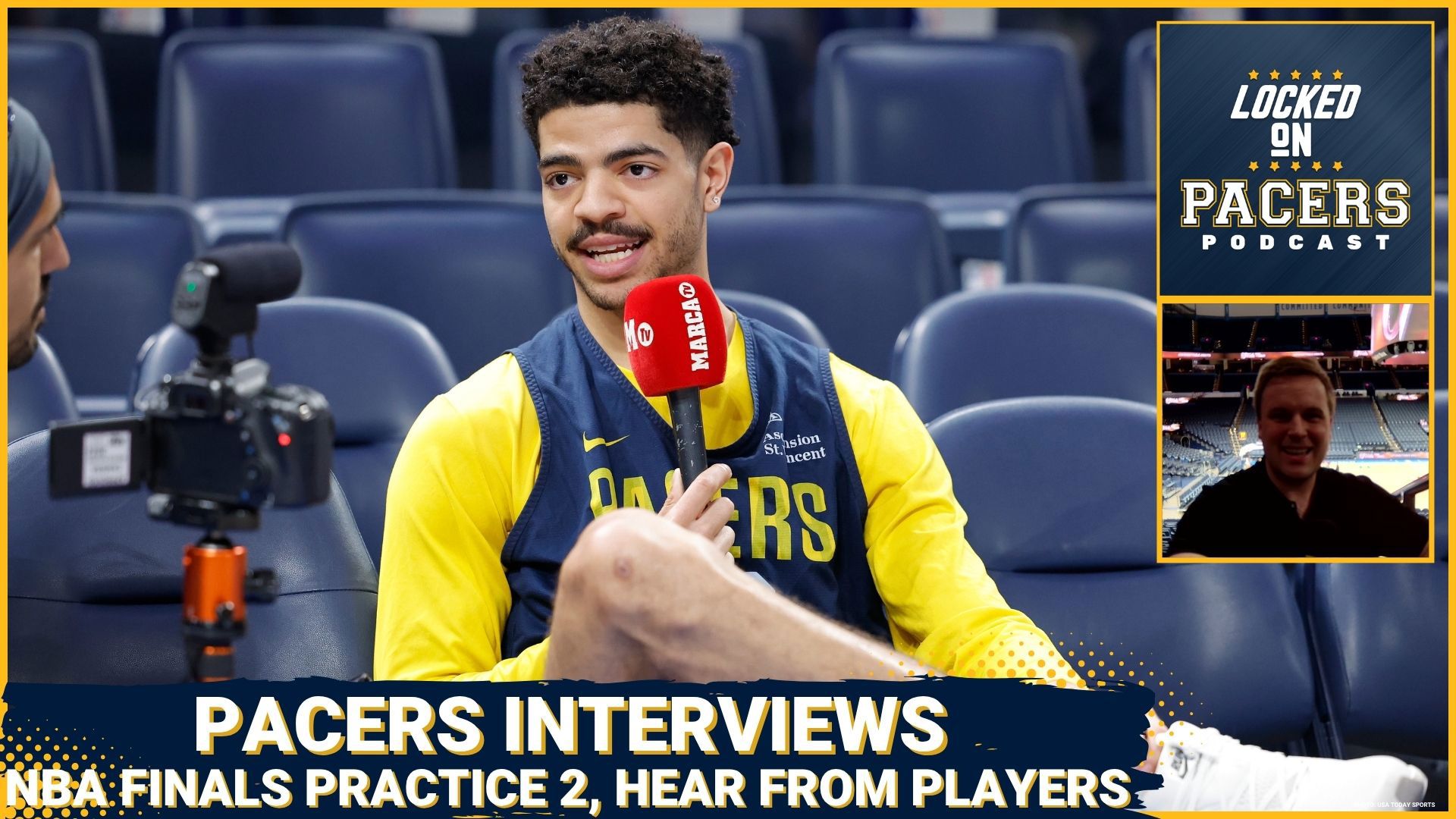 Host Tony East caught up with Indiana Pacers and Oklahoma City Thunder players to talk about the NBA Finals before Game 2. Hear from Andrew Nembhard, Ben Sheppard
