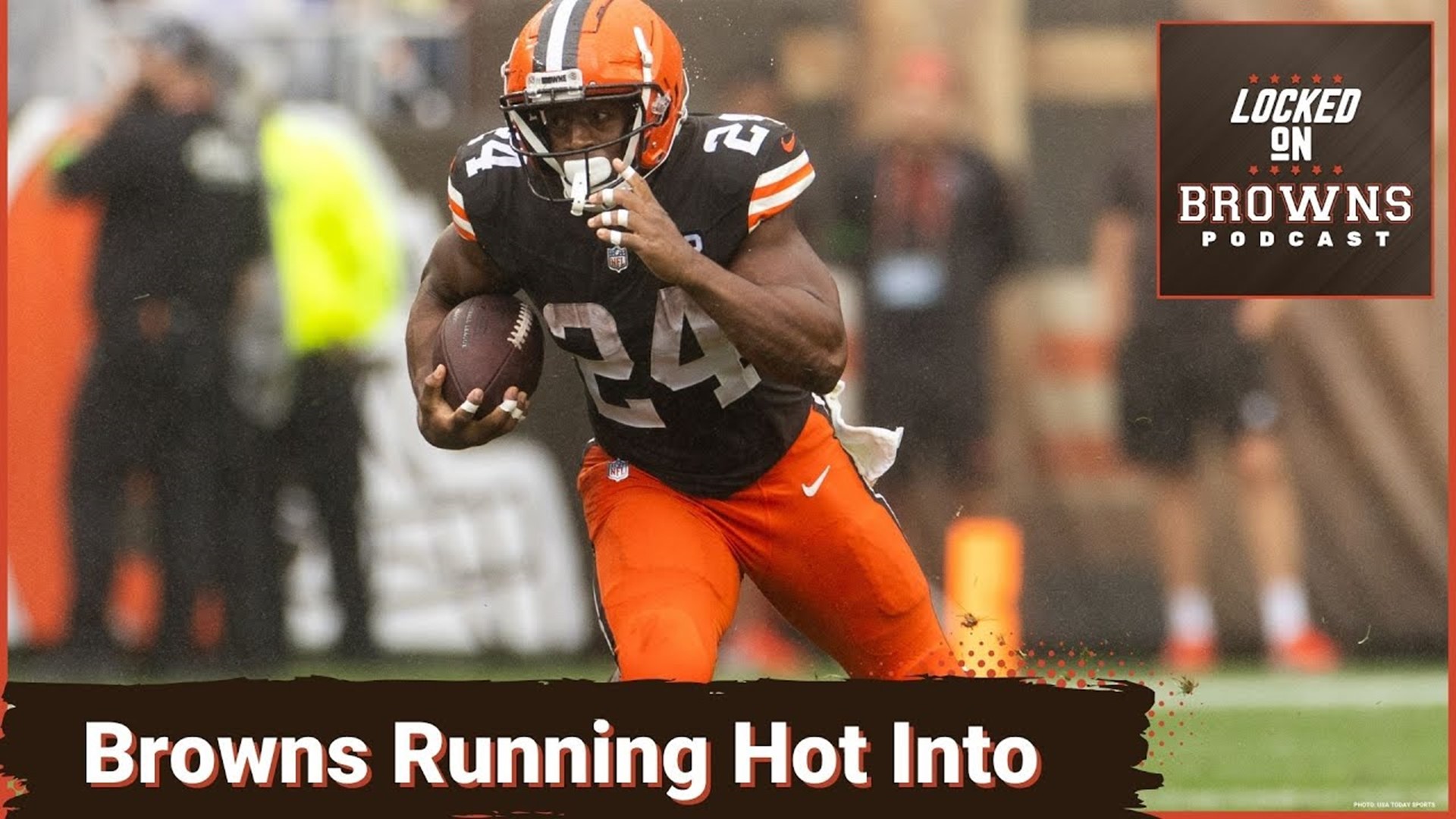 Cleveland Browns American Football Player Running The Ball