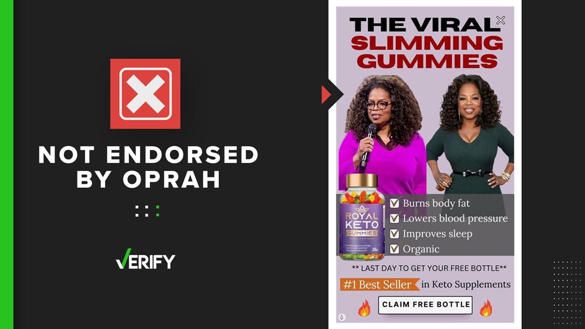 Weight loss gummies claiming to be endorsed by Oprah is false
