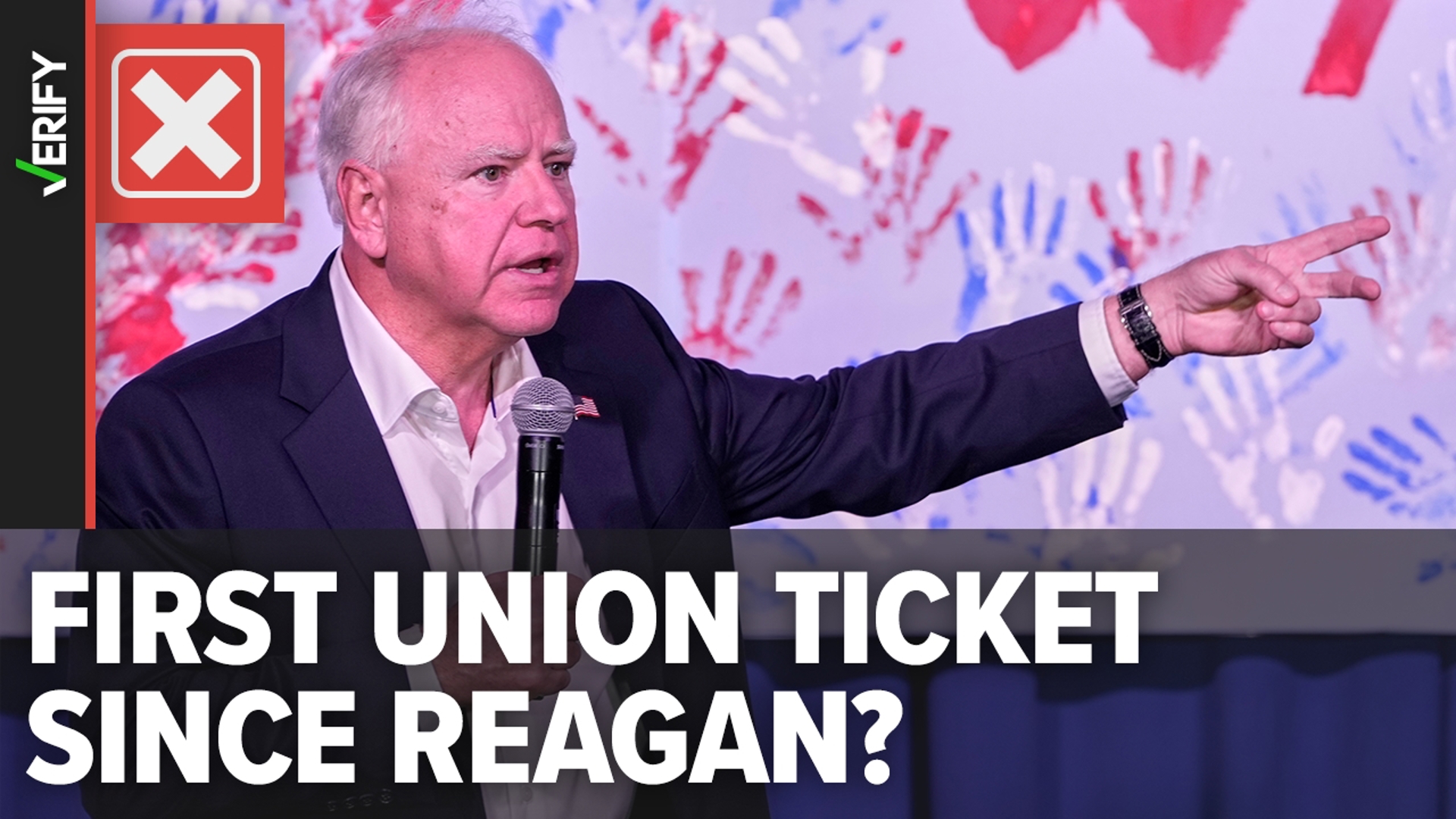 Tim Walz, a member of a teachers union, falsely claimed no union member has run on the national ticket since Ronald Reagan. Donald Trump was SAG-AFTRA member.