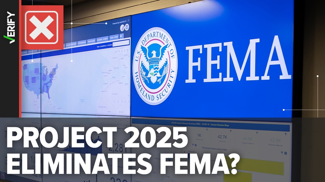 No, Project 2025 doesn’t eliminating FEMA, but it does