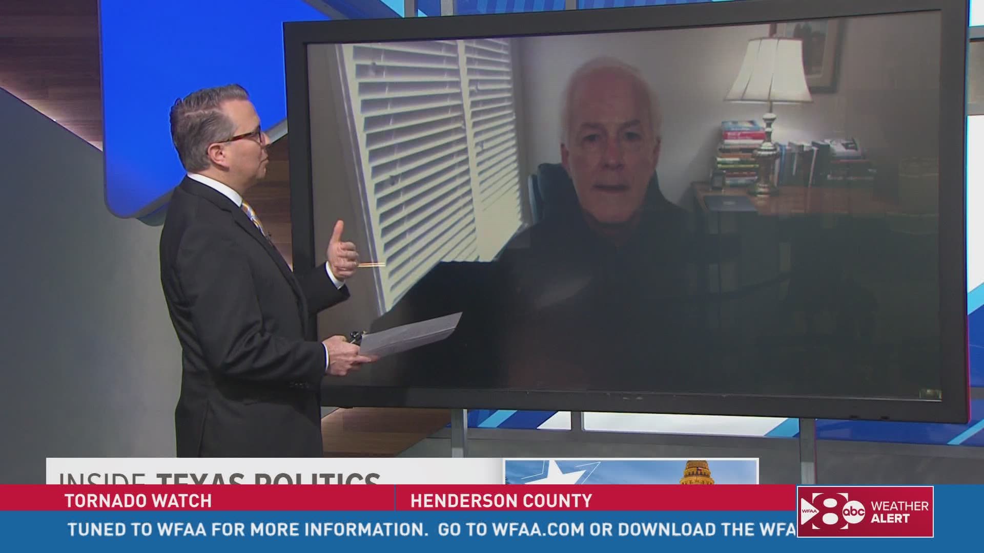 U.S. Senator John Cornyn joined Jason Whitely to discuss coronavirus testing in Texas and when it is expected to improve.