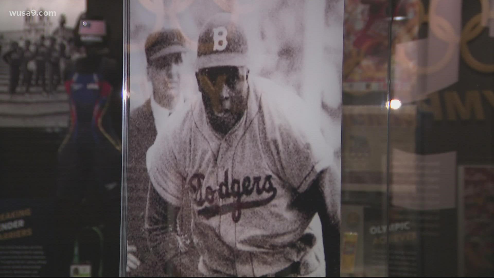 It's been 75 years since Major League Baseball was integrated and the museum in DC is celebrating Jackie Robinson by displaying his Brooklyn Dodger's jersey.