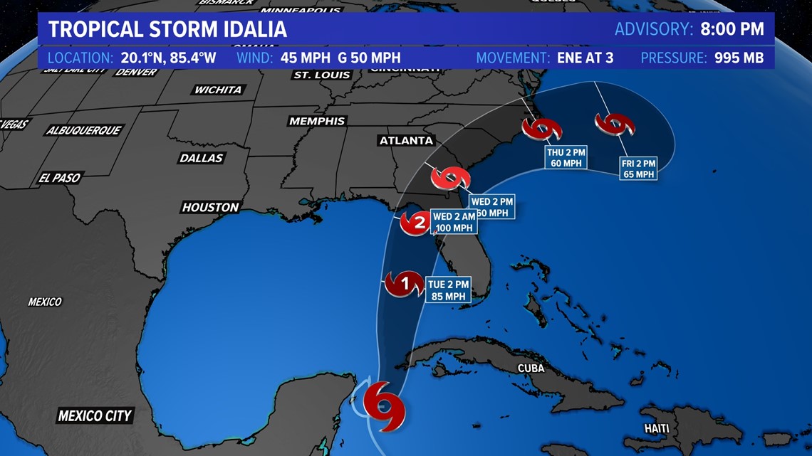 Tropical Storm Idalia Track Storm May Hit US As Hurricane Kagstv Com   C9ad8e04 Fdf8 4805 A75c 6a3919df065e 1140x641 